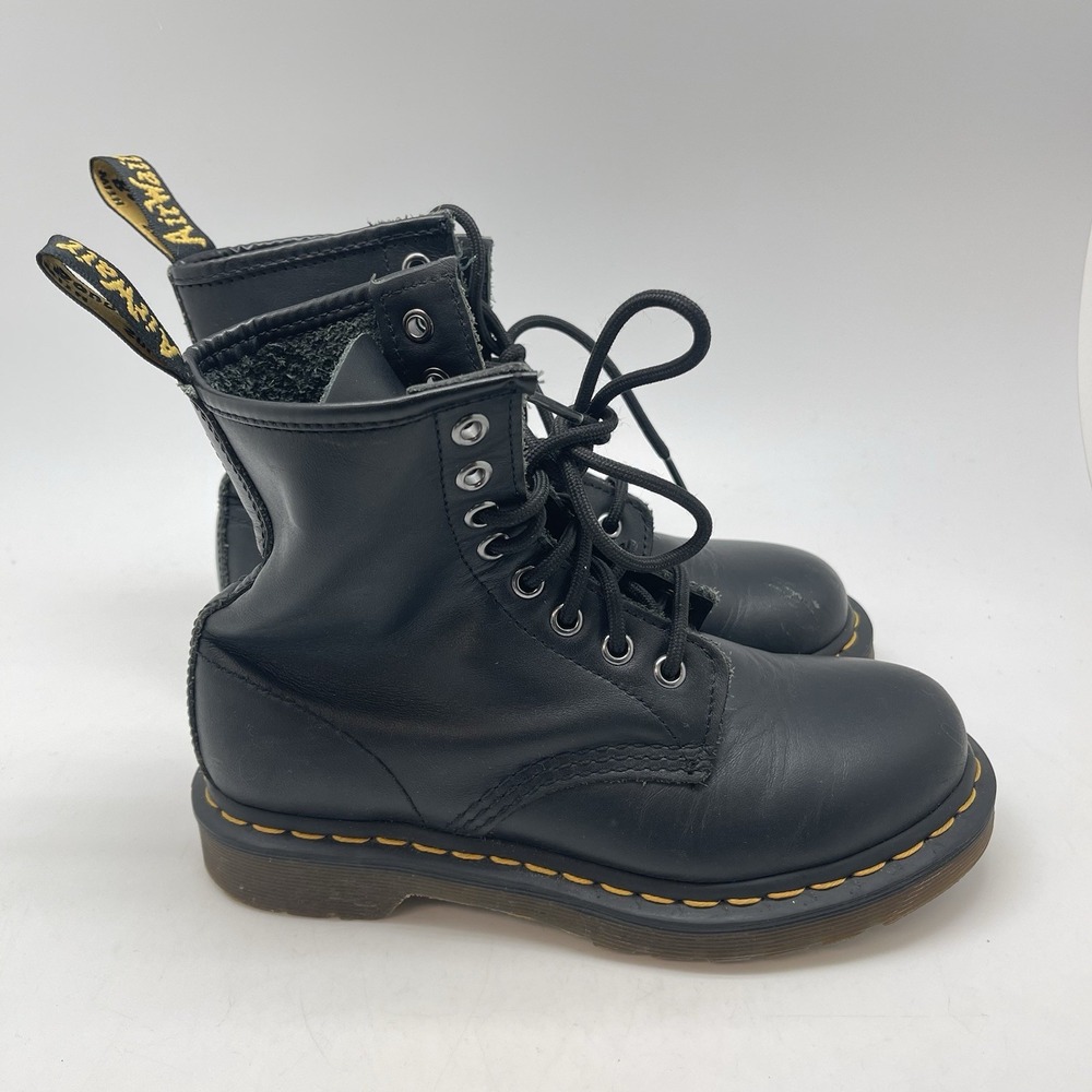 Dr. Martens 1460 Boots Womens‎ 5 Black Leather Lace Up Punk Grunge Shoes